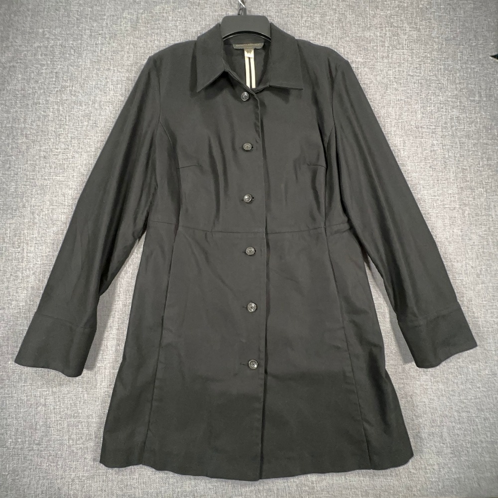 Vintage Banana Republic Canvas Overcoat Womens Large Dark Academia Quiet Luxury